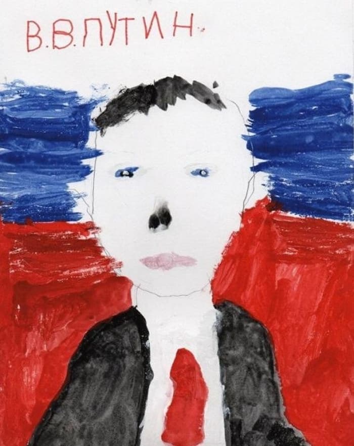 27 Funny Drawings of Putin By Russian Kids Will Make You LOL -19